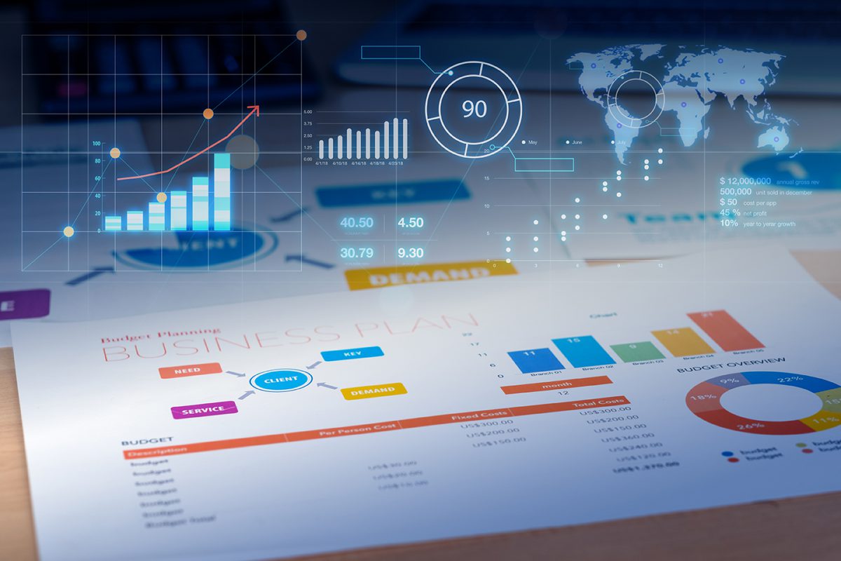 Investment Charts Stock Photo